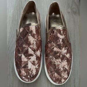 Girls Sam Edelman sequence rose gold slip-on